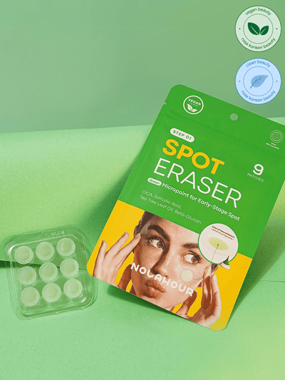 Nolahour Spot Eraser Green Step 1 – Target early-stage acne with soothing ingredients and micro-needle technology.