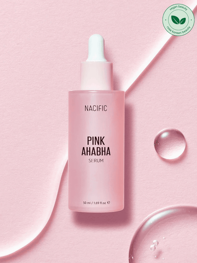 Nacific Pink AHA BHA Serum - Exfoliating serum with AHA, BHA, and watermelon extract for smoother, brighter skin