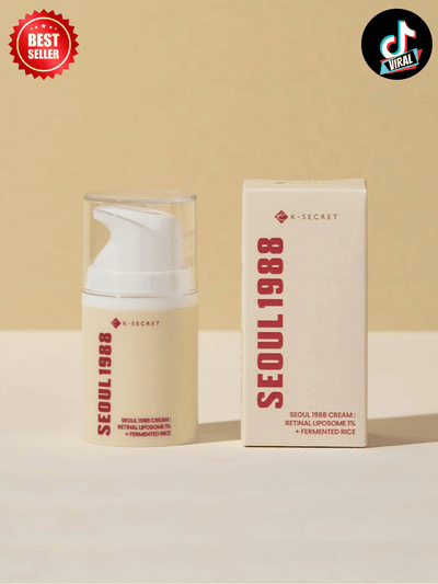 Seoul 1988 Cream: Retinal Liposome 1% + Fermented Bean – Anti-aging, brightening, and pore care cream for smoother, healthier skin.